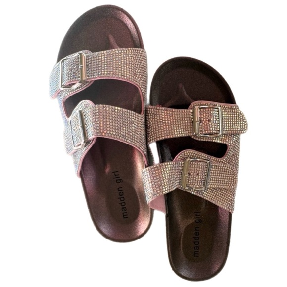 🆕 Madden Girl Women’s PINK Rhinestone Sandals • Size 7M - Picture 3 of 6